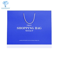 Sac en papier de carton bleu de vêtements de luxe avec logo de marque imprimé sur mesure en gros