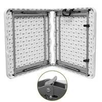 Table de camping pliable en plastique, hauteur réglable sur 3 niveaux, portable, pour intérieur/extérieur, fête, pique-nique, repas, jardin, football