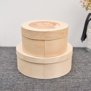 กล่องไม้วีเนียร์สำหรับใส่ชีสเค้กทรงกลมเคลือบด้วยรังสียูวีสำหรับซูชิบาสก์เผากล่องชีสเค้ก - Product Image 6