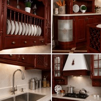 Armoires de cuisine de luxe en acajou rouge, certifiées FSC, en bois massif de qualité supérieure, armoires de cuisine modulaires, fabricant de meubles sur mesure pour manoirs