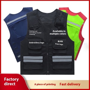 Bán Buôn Tùy Chỉnh Đêm Phản Quang Ngoài Trời Vest Với Đa-Túi Dụng Cụ Quảng Cáo Thêu Logo In Văn Bản Áo Ghi Lê - Product Image 5