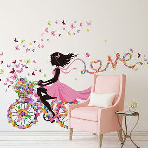 Rimovibile autoadesivo per la casa design pvc 3d bici <span class=keywords><strong>adesivi</strong></span> <span class=keywords><strong>da</strong></span> <span class=keywords><strong>parete</strong></span> ragazza - Product Image 5