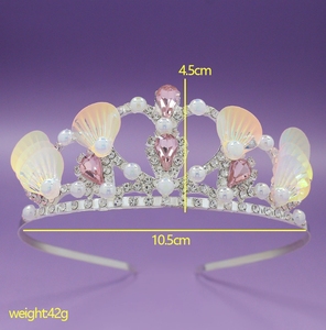 Ocean Pearl sirena <span class=keywords><strong>serie</strong></span> lega corona da sposa diadema strass accessori per capelli donna simpatico cartone animato dolce corona per festa da ballo - Product Image 4