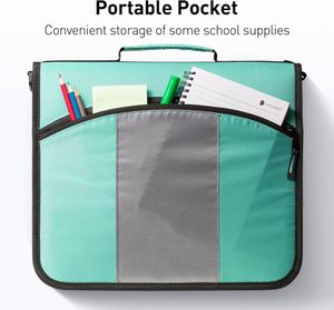 Carpeta Archivadora con Cierre de Cremallera BSCI de Muestra Gratuita - Anillas en O de 3 Pulgadas - Carpeta Expandible con Pestañas de 5 Colores - Múltiples Bolsillos - Capacidad para 600 Hojas - Product Image 3