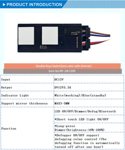Dc12v 5A 60 Wát thông minh gương <span class=keywords><strong>LED</strong></span> ánh sáng Loa tường thiết bị chuyển mạch nút kép cho cảm ứng chuyển đổi Max điện áp 24V IP20 dễ dàng - Product Image 5
