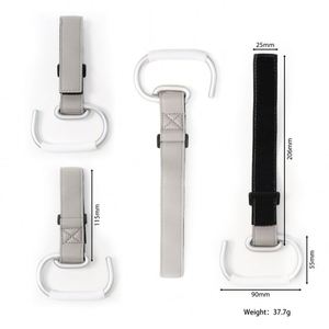 Adjustable PU Leather Stroller <b>Hook</b> Aluminum Baby Pushchair Hanging <b>Hook</b> Pram Hanger <b>Clip</b> for Shopping Bags Diaper Bags - Product Image 2