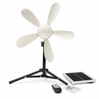 Ventilador de Techo Solar sin Escobillas con Luz, 16/18 Pulgadas, Viento Natural, Control Remoto, Lámpara Colgante, Ventilador Solar para Exteriores, Cobertizo, Camping, Carpa