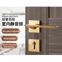 Serrure de porte silencieuse à aspiration magnétique Qiansi, poignée en alliage de zinc pour chambre à coucher, serrure universelle pour porte en bois, luxe léger