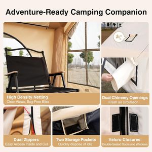 2025 Uprgraded 100% Waterproof <b>Inflatable</b> Camping Tent <b>Large</b> Luxury Oxford Glamping House No Assembly Needed Air Tent Outdoor - Product Image 4