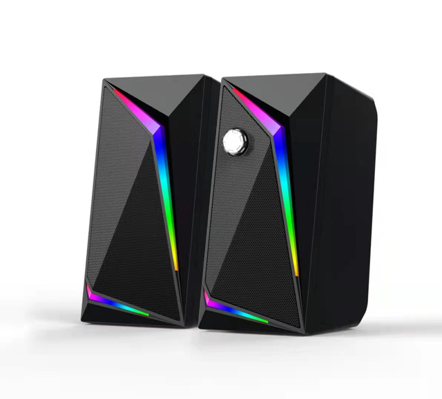 Usb Wired Rgb Colorful Speakers Lighting Effect Computer Speakers PT03 for PC Desktop Game