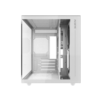 ALSEYE Casing Komputer Kaca Tempered, Casing Jendela & Desktop Gaya Gaming Panel Kaca Tempered dengan Port USB 3.0 I/O