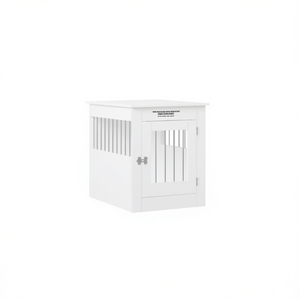 Cuccia per Cani in Legno Ingegnerizzato Bianco 21.7x31.5x26.8 Pollici, Cuccia Durevole da Interno Stile Classico, Arredamento per Cani di Taglia Media - Product Image 1