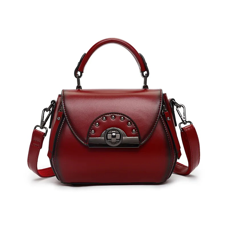 popular guangdong classic red 2022 small trendy hand bags wholesale high quality women luxury leather handbags