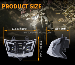 Phare LED pour moto tout-terrain Enduro pour Kawasaki KMX KX KLX KLR KLE ZZR KDX 110 125 140 <span class=keywords><strong>250</strong></span> 300 450 650 <span class=keywords><strong>WR</strong></span> Kit de projecteur de phare - Product Image 2