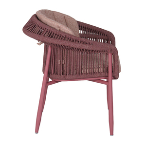 Silla de Comedor de Diseño Moderno y Lujoso con Cuerda Tejida a Mano, Estructura de Aluminio, Apta para Patio, <span class=keywords><strong>Jardín</strong></span>, Hotel, Cafetería, Villa - Product Image 4