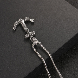 <b>Titanium</b> Steel Anchor Pendant Necklace SP820 Retro Punk Sweater Charm Geometric Design <b>Chain</b> Included - Product Image 4