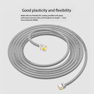 HAILE Línea Telefónica Puente de 4 Núcleos con Acabado de Cobre Puro y Cabeza de Cristal Gris 3m (Juego de 10 Piezas) - Product Image 2