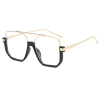 Lunettes de soleil pour femmes, monture large à double barre, anti-lumière bleue UV400, style rétro, tendance influenceur haut de gamme