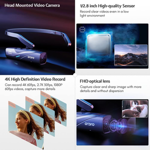 Caméra Vlog Portable ORDRO <span class=keywords><strong>EP8</strong></span> 4K, Fixation sur la Tête, Mains Libres, Stabilisateur Gimbal UHD 60FPS, Chargeur Rapide, Télécommande - Product Image 4