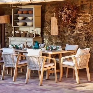 Hotel Outdoor <b>Table</b> and Chair Courtyard Wood Waterproof Anticorrosive Leisure <b>Balcony</b> Outdoor Garden Dining Chair - Product Image 2