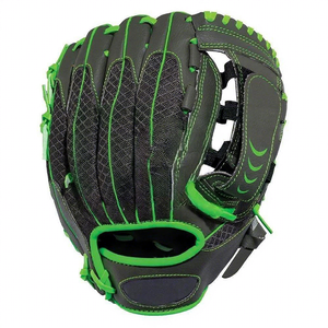 Guante de Béisbol MUDASSAR SPORTS de Cuero Negro y Verde, Diseño H-Web, para Primera Base, Mano Derecha, con Cierre de Velcro, para Todas las Temporadas - Product Image 1