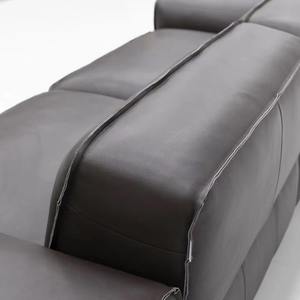 أريكة قطاعية إيطالية عصرية بسيطة من الجلد الطبيعي لغرفة المعيشة، طقم جديد كبير أسود من جلد البقر على شكل مكعب توفو مستقيم مع لاتكس للفنادق - Product Image 4