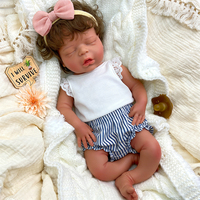 Poupée Reborn réaliste en silicone de 18 pouces pour filles, avec cheveux bouclés, poupée Reborn souple, jouet réaliste pour jeux de rôle et photographie de bébés