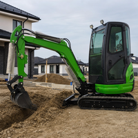 Mini-excavatrice professionnelle de 2 tonnes avec moteur Euro 5 et chenilles en caoutchouc pour jardinage et agriculture – Machine à pelle motorisée – Produit en promotion