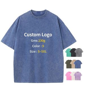 เสื้อยืดวินเทจสไตล์ดิสเทรส ยูนิเซ็กซ์ ผ้าทอ 100% คอตตอน ทรงโอเวอร์ไซส์ ล้างสีแบบแอซิดวอช  ไม่มีลาย สกรีนโลโก้ได้ สตรีทแวร์ ผ้าเนื้อนุ่ม สไตล์เรโทรลำลอง - Product Image 3