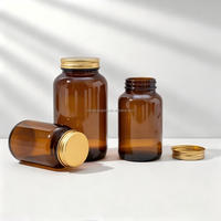 Vente flash : flacons en verre ambré de 60 ml, 75 ml, 100 ml, 120 ml, 150 ml, 200 ml, 250 ml, 300 ml, 400 ml, 500 ml pour l'emballage de pilules, de comprimés et de capsules médicales