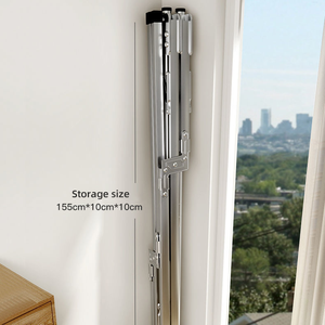 Étendage Pliant Rétractable en Acier Inoxydable en Forme de X, sur Pied, pour Balcon Extérieur - Product Image 4