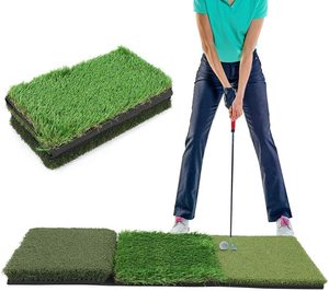 Tapis de golf de conduite d'oscillation de gazon artificiel 3 en 1 d'aide à l'entraînement portable d'intérieur et d'extérieur - Product Image 6
