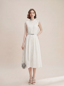 <span class=keywords><strong>Abito</strong></span> Camicia Senza Maniche in Lino Personalizzato da <span class=keywords><strong>Donna</strong></span>, <span class=keywords><strong>Elegante</strong></span> Vestito <span class=keywords><strong>Midi</strong></span> Plissettato con Cintura, Abbigliamento Estivo Casual Minimalista all'Ingrosso - Product Image 2