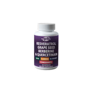 อาหารเสริมเรสเวอราทรอล, เบอร์เบอรีน, สารสกัดจากเมล็ดองุ่น, ควอเซทิน สำหรับผู้หญิงและผู้ชาย ผสมสารสกัดจากโนนิ เสริมสร้างภูมิคุ้มกัน (OEM/ODM) - Product Image 1