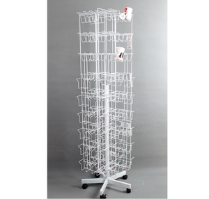 Soporte de exhibición de piso de metal blanco con nueve niveles <span class=keywords><strong>y</strong></span> ruedas <span class=keywords><strong>para</strong></span> organización de tazas <span class=keywords><strong>y</strong></span> utensilios de cocina en venta al por menor - Product Image 1
