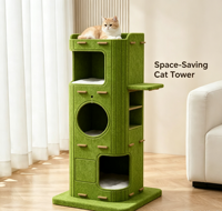 Arbre à chat d'hiver à double couche avec maisonnette intégrée, griffoir et abri multi-niveaux chaud pour chats