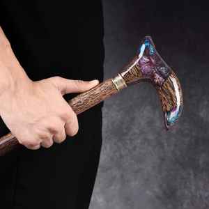 ดีไซน์ที่สะดวกสบายและแข็งแรง รับประกันความปลอดภัยด้วยงานเรซิ่น ไม้เท้าทำจากเรซิ่นและไม้ เหมาะสำหรับการเดินในชีวิตประจำวัน - Product Image 2