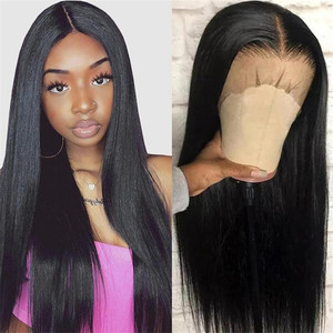Parrucca con chiusura in pizzo 4X4 con parte libera naturale di colore nero cinese vergine capelli umani strappati nodi sbiancati con i capelli del bambino - Product Image 4