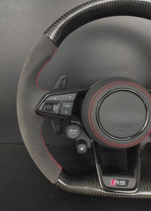 Cuero de Fibra de Carbono para Volante Personalizado con Costuras Rojas para <span class=keywords><strong>Audi</strong></span> A3/A4/A5/A6/S6/S8/<span class=keywords><strong>Q3</strong></span>/Q5/Q7/TT - Product Image 5