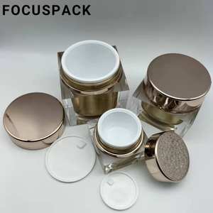 Bouteille de <span class=keywords><strong>pompe</strong></span> à lotion vide en plastique acrylique de haute qualité 30ml 50ML 100ML bouteille sans réservoir de lait bouchon doré bouteille de soins de la peau - Product Image 3