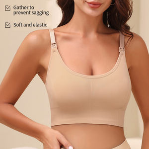 Soutien-gorge de lactation sans fil transfrontalier Europe et États-Unis avec coussinets amovibles Conception respirante à bonnet complet pour les femmes enceintes - Product Image 4