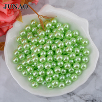 JUNAO Vente en gros de perles en plastique de 4 mm à 20 mm, 27 couleurs, perles rondes sans trou, perles en vrac pour accessoires vestimentaires