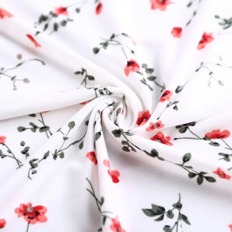Professional 100 polyester DTY brush knitting print fabric single jersey for women garment
