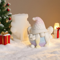 Neues Design 3D Silikon Bienenstock Hut Zwerg Form Weihnachtszwerg Ornament Kerzen- & Harzform