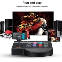 Manette de jeu d'arcade 2022 pour Street Fighter // pour Lite - Filaire, noire, en ABS, compatible Android