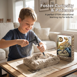 Kit de Excavación de Fósiles de Dinosaurios, Juguetes Educativos STEM de Arqueología y Ciencia, Set de Excavación de Huesos de Dinosaurio DIY, Modelo de Esqueleto de T-Rex 3D, Caja Personalizada - Product Image 5