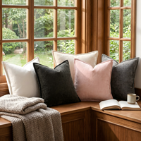 Housse de coussin décorative carrée en chenille douce, personnalisable, avec fermeture éclair, 40x40cm, pour canapé