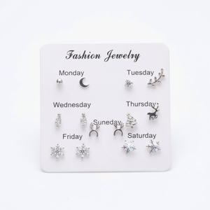 Orecchini pendenti con strass di cristallo eleganti da donna di tendenza alla moda gioielli in acciaio inossidabile vendita calda all'ingrosso - Product Image 1