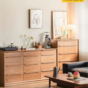 Cherry Wood <b>Chest</b> Of Drawers 5 Drawer Bedroom <b>Storage</b> Cabinet Versatile Design - Product Image 5