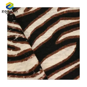 Wholesale GOTS 100% linen printed jersey zebra Eco-friendly Breathable Sustainable soft knit fabric for t shirt